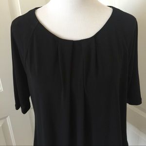 Liz Claiborne Black Short Sleeve Career Blouse